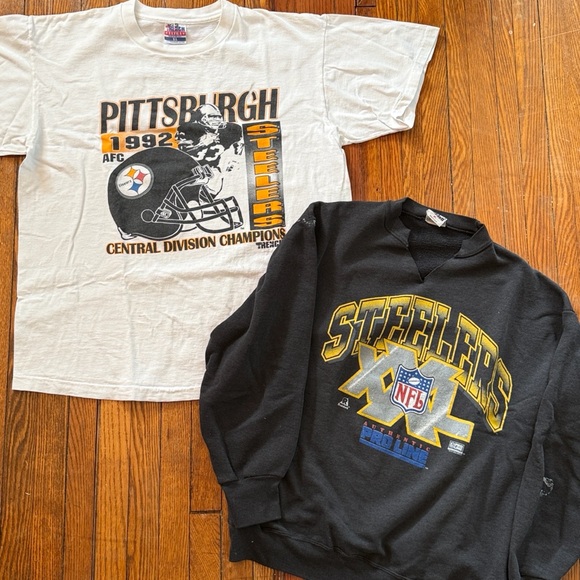 Vintage Other - 2-for-1 1992 Pittsburgh Steelers Vintage T-Shirt & Crewneck Sweater Bundle